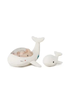 Veilleuse musicale et projection baleine blanche et son baleineau Cloud B